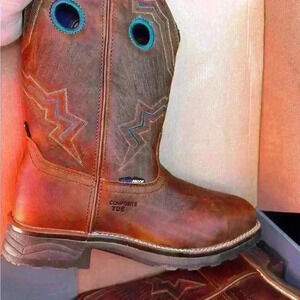 NWT, Tony Lama, women’s, TW3420, leather, waterproof, composite safety toe boot